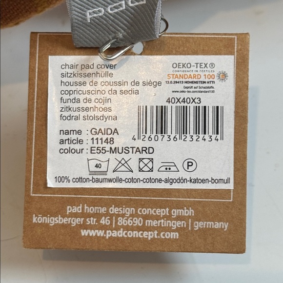 PAD Home Design Concept Gaida Mustard Colored Pillow 15”x15” - Picture 7 of 11